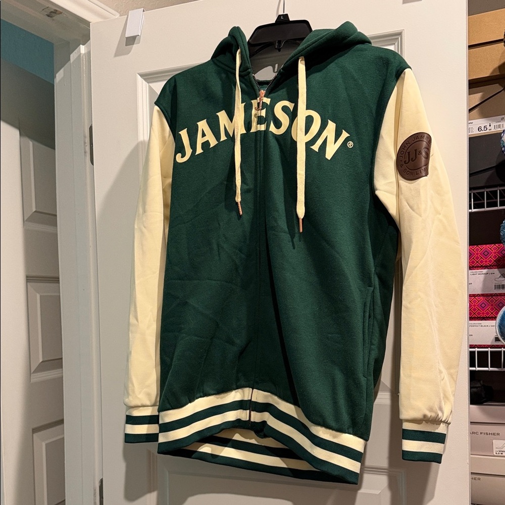 Jameson Green and Cream Varsity Hoodie Jacket